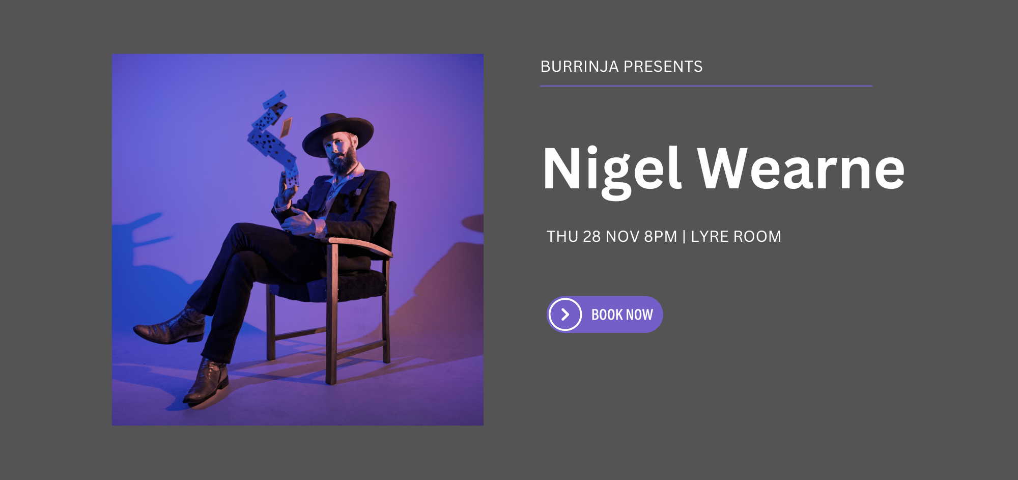 Nigel Wearne - Live in the Lyre - Thursday 28 November 8pm