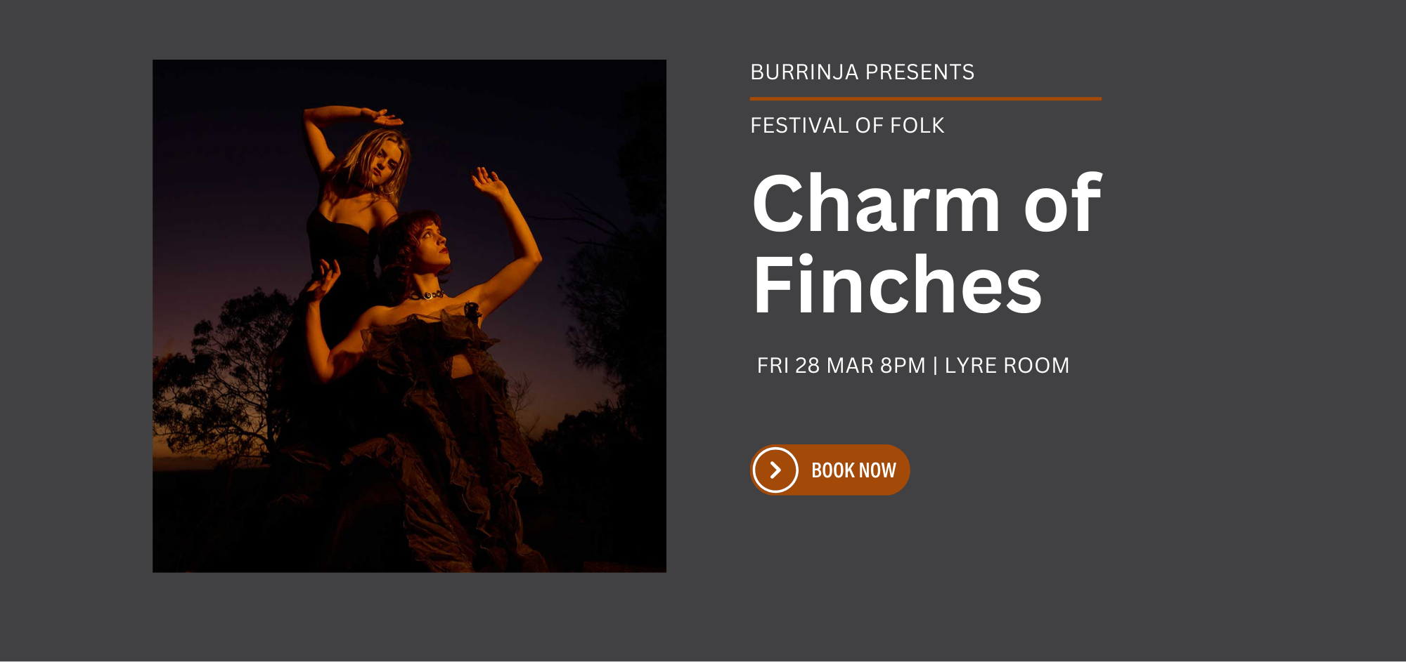 Charm of Finches – Friday 28 Mar 8pm