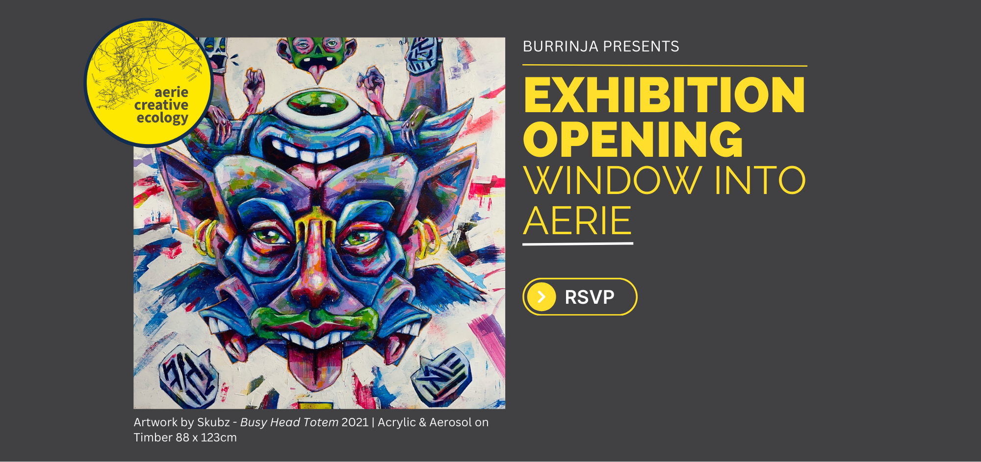 Window into Aerie Exhibition Opening Sat 7 Dec 2pm.