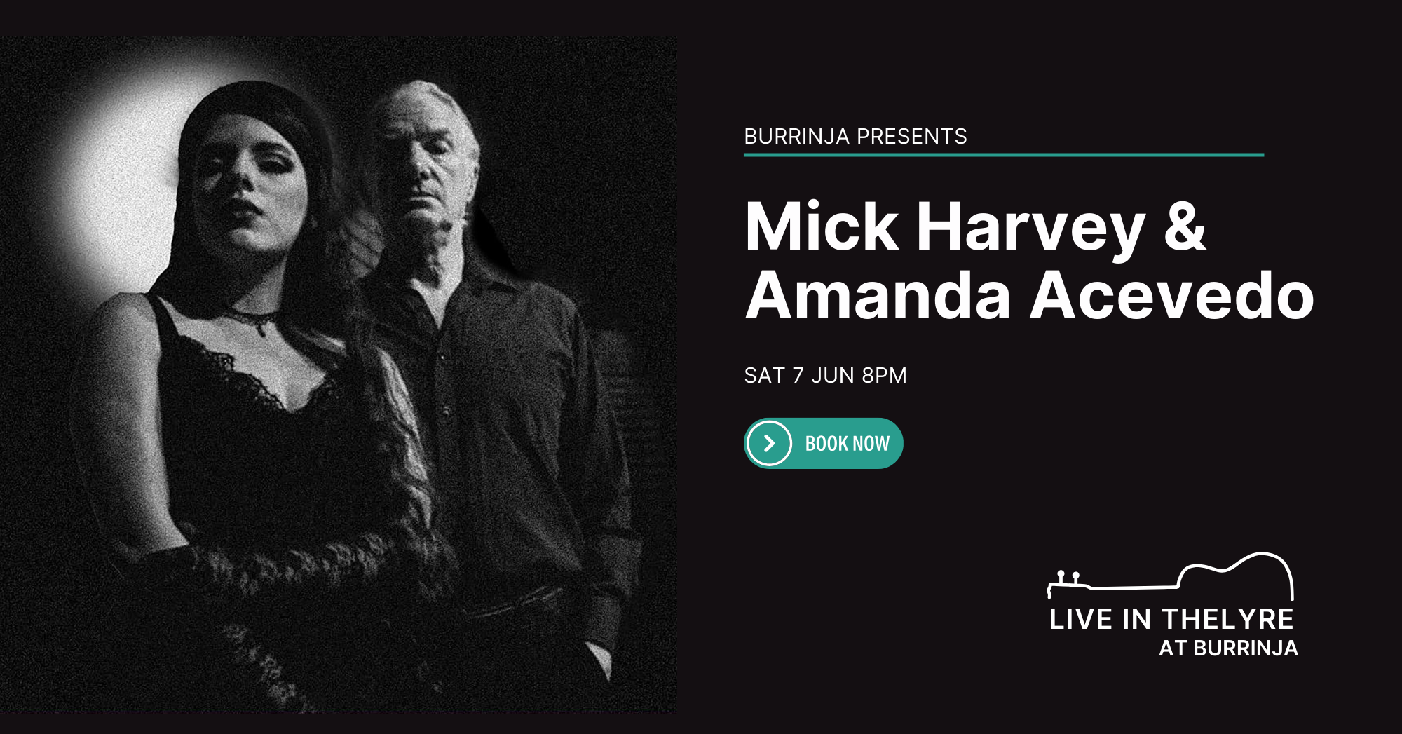 Mick Harvey and Amanda Acevedo, Live in the Lyre, A Tribute to Jackson C. Frank. Saturday 7 June at 8pm in the Lyre Room